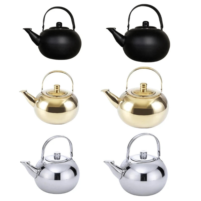 Description Picture 2 of itemStainsless Steel Teas Kettles Teapots with Infuser Metal Coffee Pots Round Teas Pots for Kitchen Hotel Restaurant