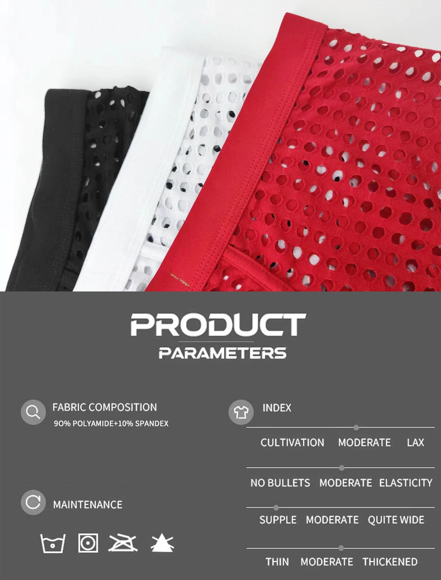 Description Picture 3 of itemHot Sale Men's Mesh Boxer Shorts Large Net Design Comfortable European Style Underpants