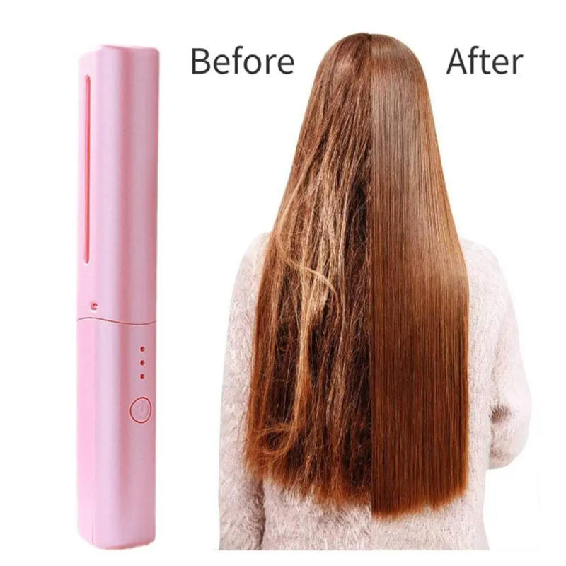 Description Picture 3 of itemUSB Lazy Wireless Hair Hot Comb Mini Styling 2 In 1 Hair Straightener Wet And Dry Rechargeable Fast Heating Comb Women