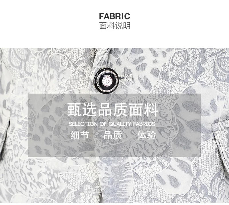 Description Picture 5 of itemMen's Blazer Pocket Single Row Button Wedding Groom Stage Show Hosting Dinner Menswear Bar Dance Casual Men Suit Jacket