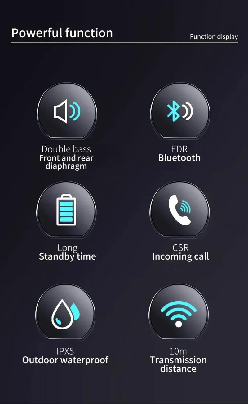 Description Picture 2 of itemBluetooth Speaker TG116c TWS Wireless Powerful Box Portable Outdoor Speakers Waterproof Subwoofer 3D Stereo Sound HandsFree Call