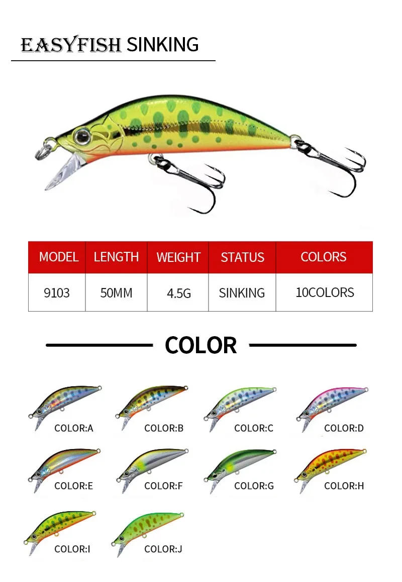 Description Picture 5 of itemMinnow Fishing Lure Laser Slow Mixed Set Wobblers Crankbaits Isca Artificial Hard Bait Carp Mini Fishing Lures Pesca Tackle