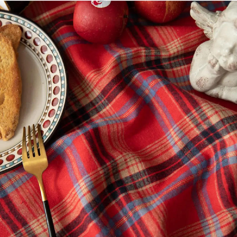 Description Picture 5 of itemChristmas Plaid Tablecloth Table Runner Napkin Festive Wedding Xmas Party Dinner Washable Reusable Tablecloth Desktop Decoration