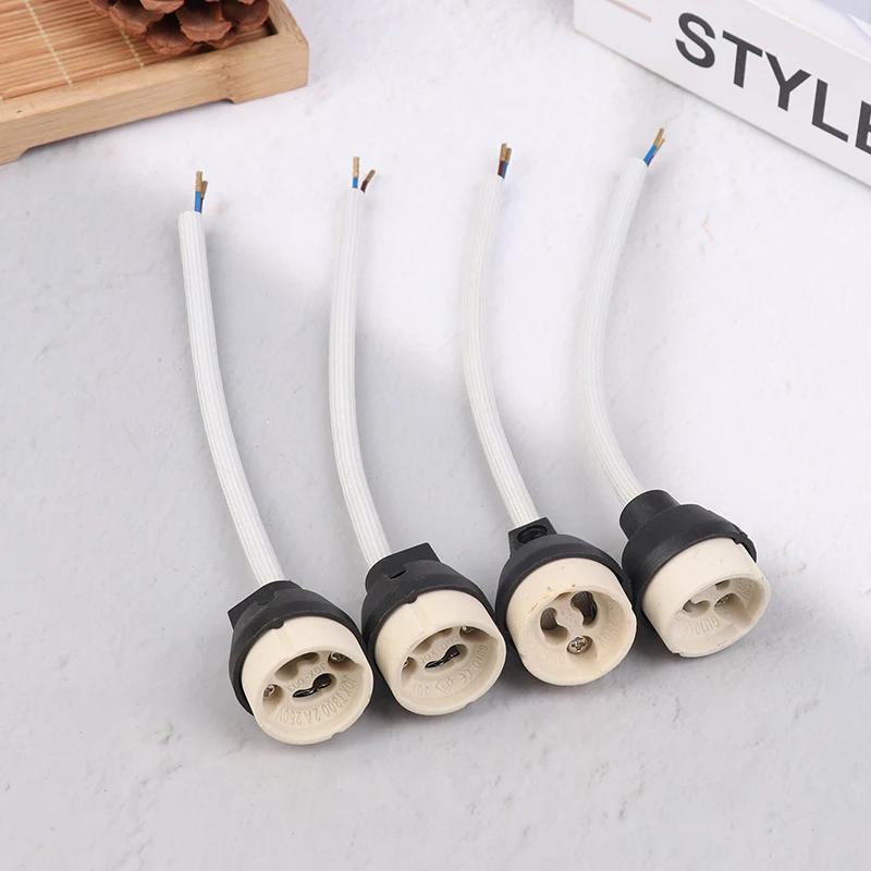 Description Picture 2 of item4Pcs Ceramic GU10 Base Socket Adapter Wire Connector Porcelain Halogen GU10 Lamp Holder LampHolder For LED Spot Light Bulb