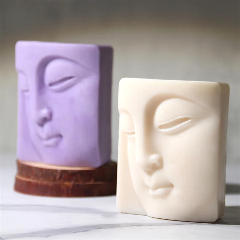 Description Picture 5 of itemBuddha's Face Silicone Soap Mold Handmade Candle Soap Making Supplies DIY Plaster Resin Candle Material Kit Cake Baking Tools