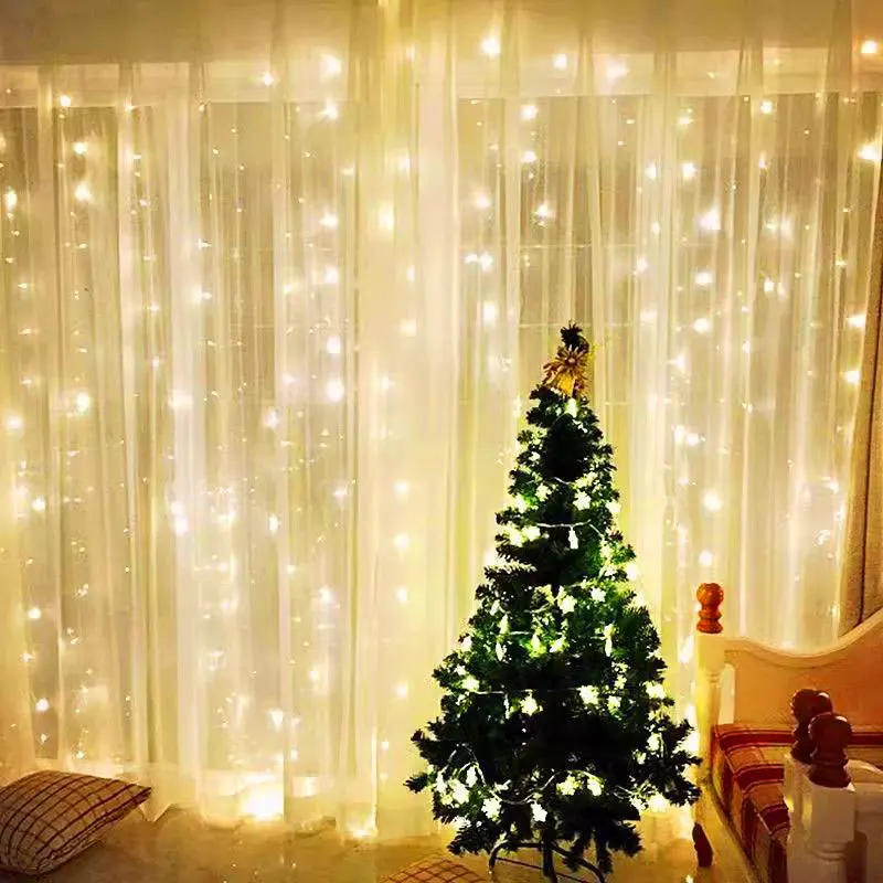 Description Picture 6 of itemHoliday Decor 3M 4M 6M Fairy Light 8 Mode LED Christmas Light Garland Wedding Birthday Party Decoration USB Curtain String Light
