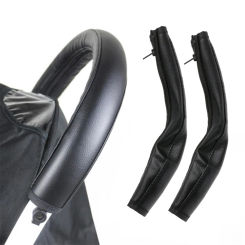 Baby Stroller Accessories Armrests Cover PU Leather Zipper Universal Protective Case Cover Pram Armrest Handle Covers