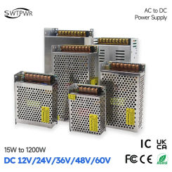 AC110V 220V to Power Supply DC 12V 24V 36V 48V 60V 60W to 1200W Light Transformer for Driver LED Light  Strip CCTV and 3D Print