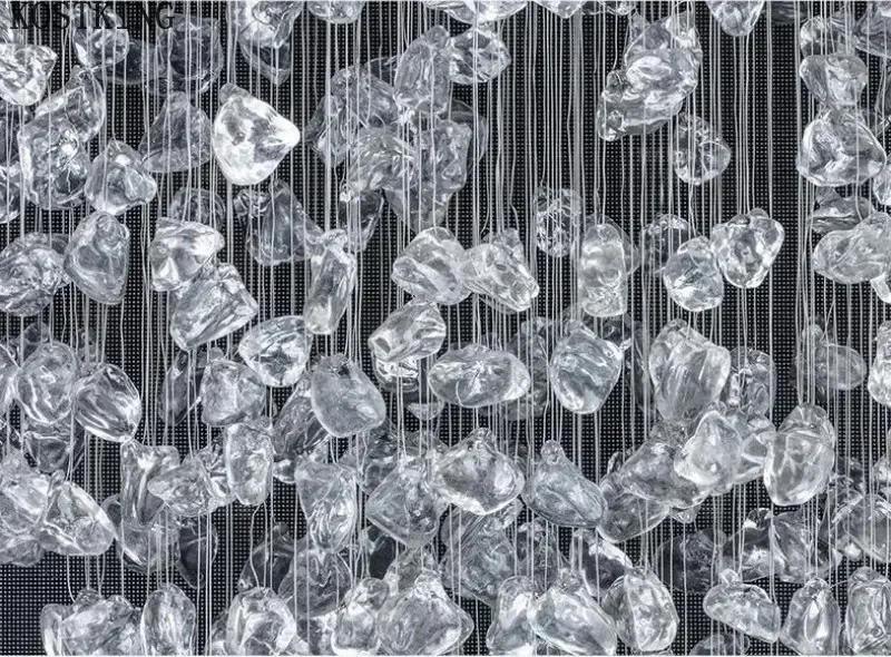 Description Picture 4 of itemModern Luxury Crystal LED Ceiling Chandeliers Lighting Art Stone Stair Long Pendant Light Home Decor Lustre Suspension Luminaire