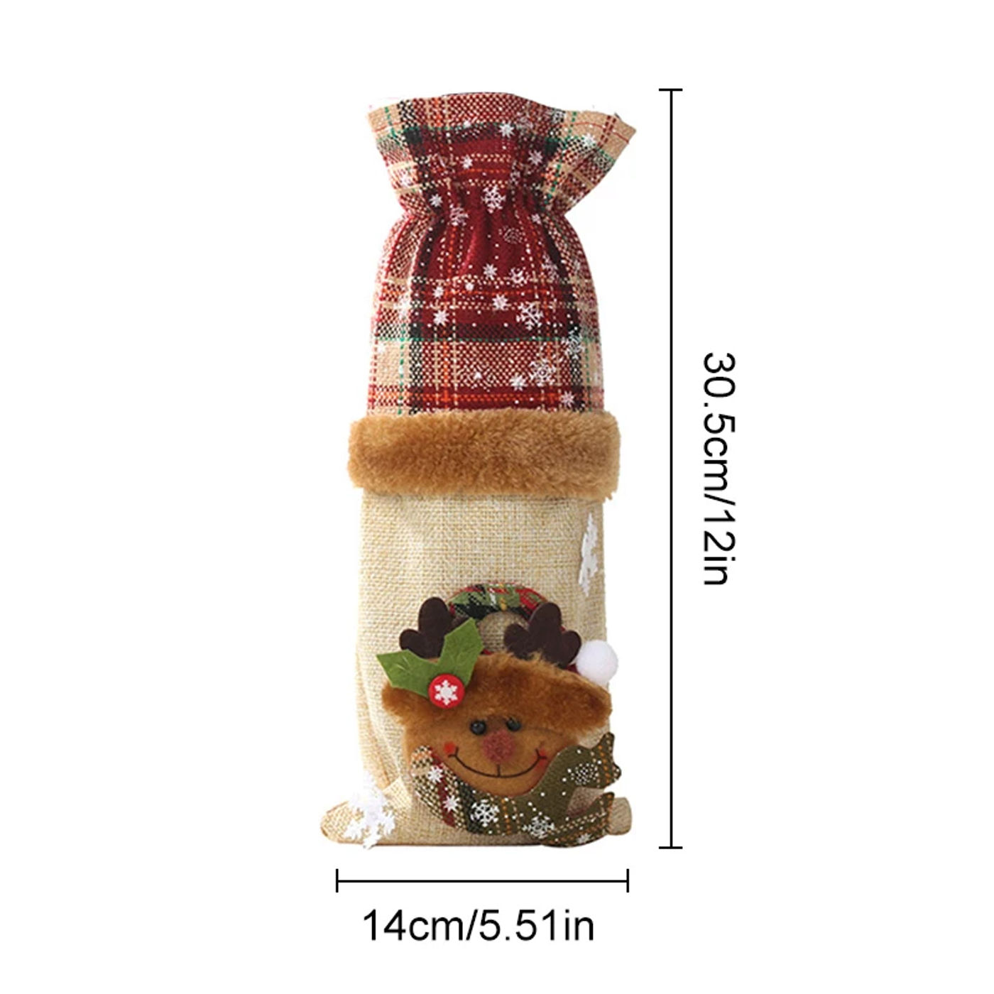 Description Picture 2 of itemChristmas Wine Bottle Covers Bag Snowman Santa Claus Champagne Bottle Cover Sleeve Merry Christmas New Year Table Decorations