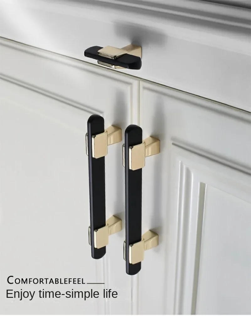 Description Picture 3 of itemDooroom Zinc Alloy Furniture Handles T-bar Light Luxury Fashion Black Gold White Wardrobe Dresser Cupboard Cabinet Drawer Pulls