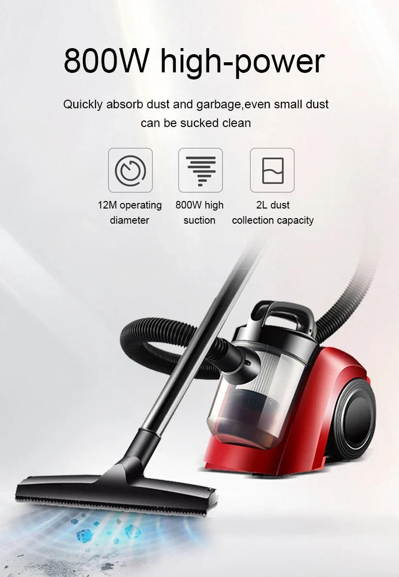 Description Picture 6 of itemJIQI Rod Drag Vacuum Cleaner Handheld Electric Suction Sweeper Machine Carpet Dust Collector Mite Catcher Aspirator Brush Duster