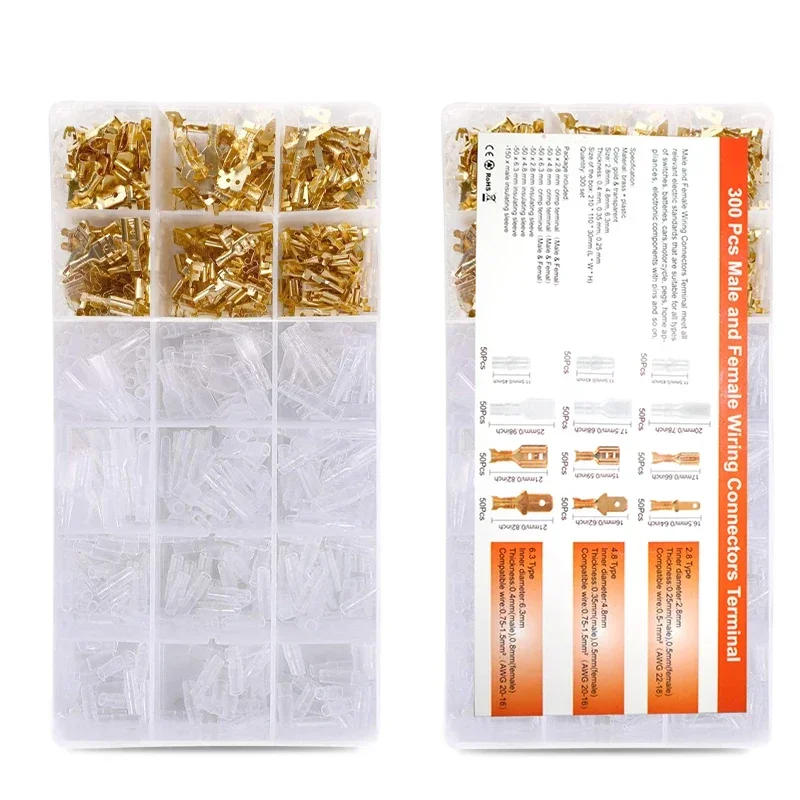 Description Picture 2 of itemMale Female Wire Box Insulated Cable Macho Connector 2.8/6.3mm Electrical Crimp Terminals Termin Spade Connectors Assorted Kit