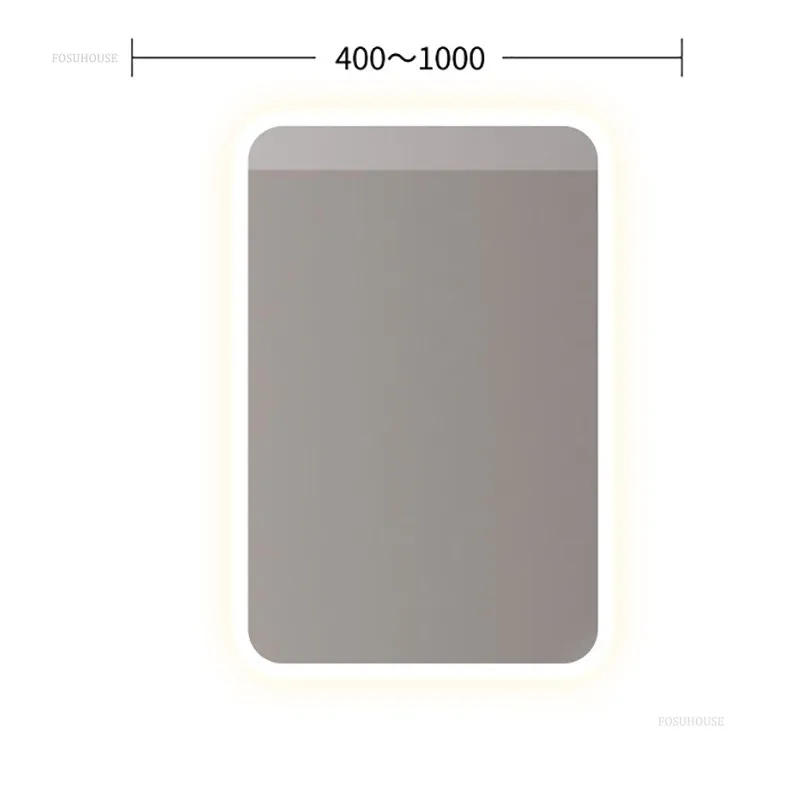 Description Picture 2 of itemNordic Smart Bath Mirrors Square Touch Screen Bathroom Mirror Home Wall-mounted Lighted Anti-fog Makeup Mirrors Bathroom Fixture