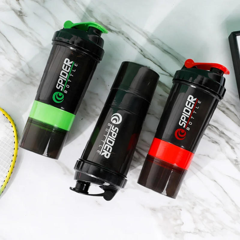 Description Picture 5 of item3 Layer Sports Shaker Bottle Protein Shaker Cup Sports Protein Powder Container Water Bottles Shaker Fitness Milkshake Cup 550ML