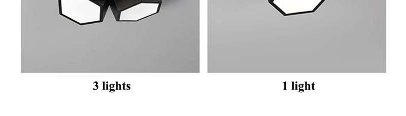 Description Picture 4 of itemModern Geometry Led Ceiling Lights White Black Alloy Ceiling Chandelier Lighting For Living Room Bedroom Home Decor Ceiling Lamp