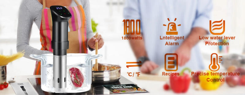 Description Picture 3 of item1800W IPX7 Waterproof Vacuum Sous Vide Cooker Immersion Circulator Accurate Cooking With LED Digital Display Slow Cooker Heater