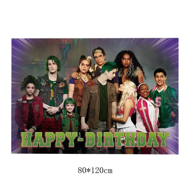 Description Picture 6 of itemDisney Zombie High Birthday Party Decoration Zombie Zed Addison Balloon Banner Cake Topper Backdrop Toys for Party Supplies