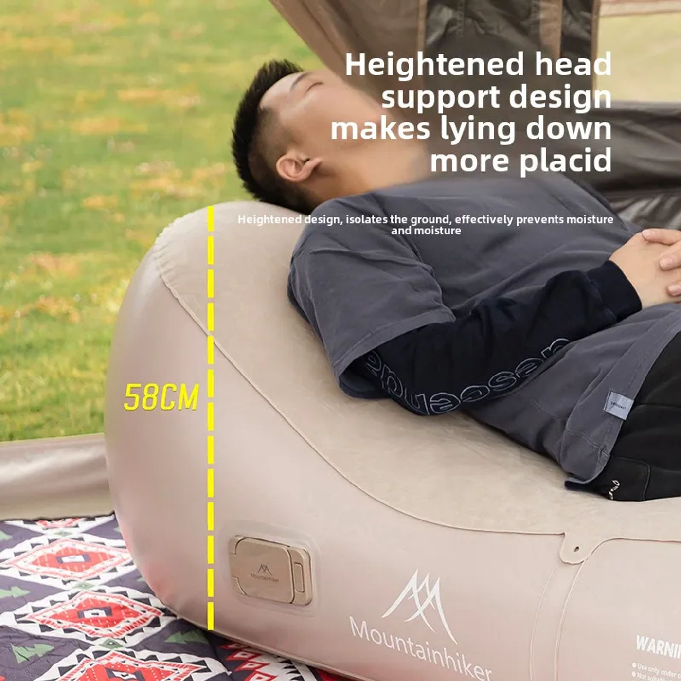 Description Picture 5 of itemMOUNTAINHIKER Fast Inflatable Air Sofa Bed Outdoor Portable Air Mattress Lazy Camping Automatic Inflatable Sleeping Mat Uptaded