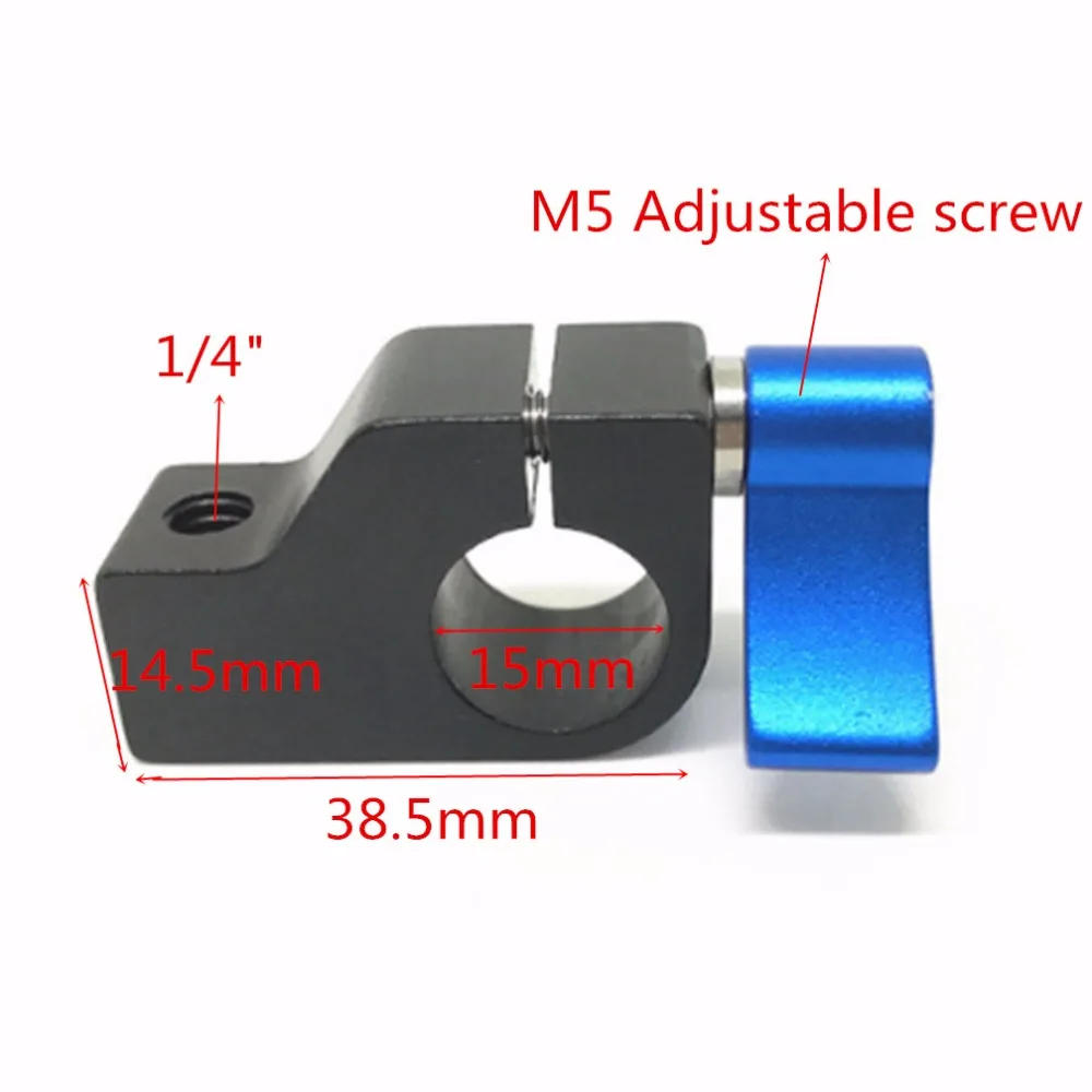 Description Picture 3 of itemAluminum 1/4" Thread 15mm Rod DSLR Rig Support Rail System Follow Magic Arm Monitor Rig  Mount Rail Block Rod Clamp