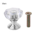 10Pcs/Set 20mm Diamond Shape Crystal Cabinet Pulls Cupboard Drawer Knob Kitchen Cabinet Door Wardrobe Handles Furniture Hardware