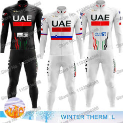 UAE Team Slovenia 2024 Cycling Clothing Winter Cycling Jersey Men's Set Autumn Road Bike Shirt Suit MTB Bicycle Thermal Jacket
