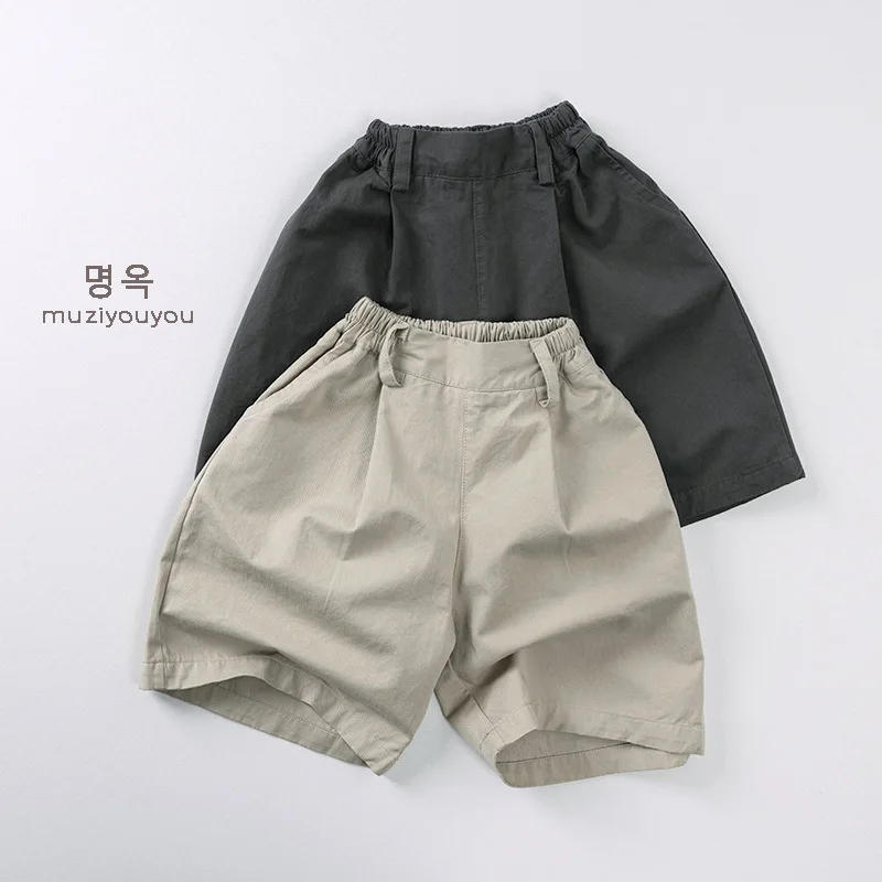 Description Picture 2 of itemChildren's Mid Pants 2025 New Style Pure Cotton Casual Pants for Boys and Girls, Summer Loose Shorts for Children's Clothing