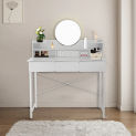 Vanity Dressing Table or Makeup Desk with 3-Drawers and 1 Door, White