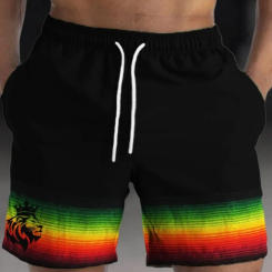 Men's new summer sports pants with quick drying, breathable beach running, bright color scheme, trendy brand outerwear pants