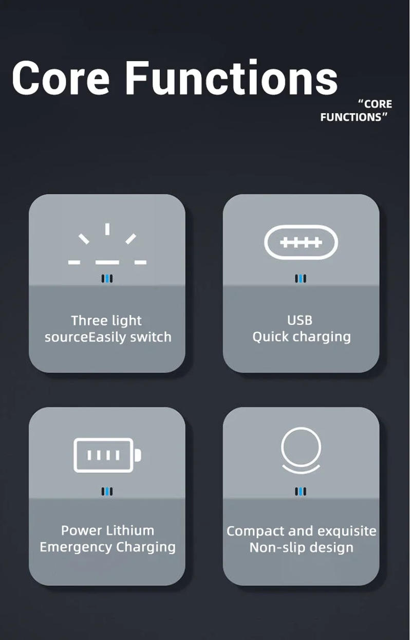 Description Picture 3 of item3 LED Super Bright Flashlight Portable Mini Burst Torch Rechargeable Outdoor Emergency Spotlight with Pen Clip Tail Magnet