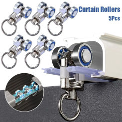 5Pcs Multi-purpose Easy Installation Zinc Alloy Curtain Track Curtain Rollers Curtain Rail Pulleys Sliding Wheels