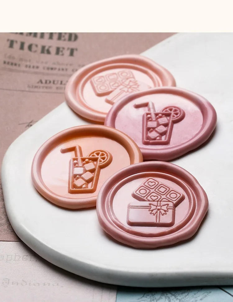 Description Picture 4 of item2023 High Tea Wax Seal Stamps Bear Coffee Gift Pattern New Arrival Lotus Wax Seal Tools Decoration Stamps HCZ019