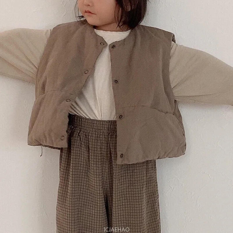 Description Picture 6 of itemGirls Winter Clothes Boys Sleevless Jacket Toddler Baby Kids Single Breasted Vest Coat Children Outwear Waistcoats New Autumn