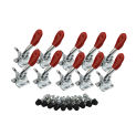 10 PCS Red Toggle Clamp GH-201A Quick Release Hand Tools Horizontal Clip Set Vertical/Horizontal Type For Hand Tool