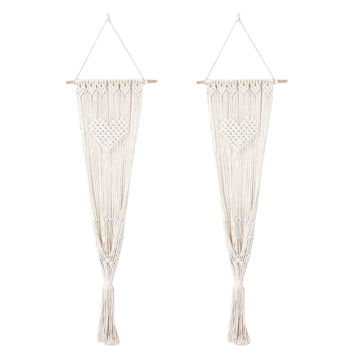 2X Cat Hammock Tapestry Swing Bed Macrame Cotton Rope Cat Hammock For Perch Wall Hanging Sleeping Window (Without Mat)