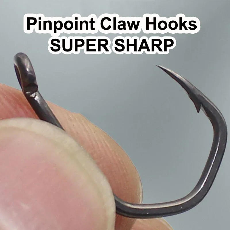 Description Picture 2 of item20PCS PTFE  Coated Carp Fishing Hooks High Carbon Steel Fishhooks Matt Black Barbed Curve Shank Gripper Style Sharp Carp Hooks