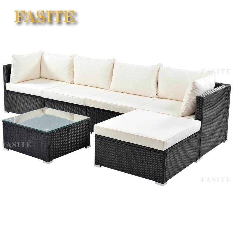 Description Picture 5 of itemCorner Sofa Thick Removable Cushions Rattan Wicker Lazy Luxury Couch Soutdoor Garden Sectional Meubles De Chambre Furniture Set