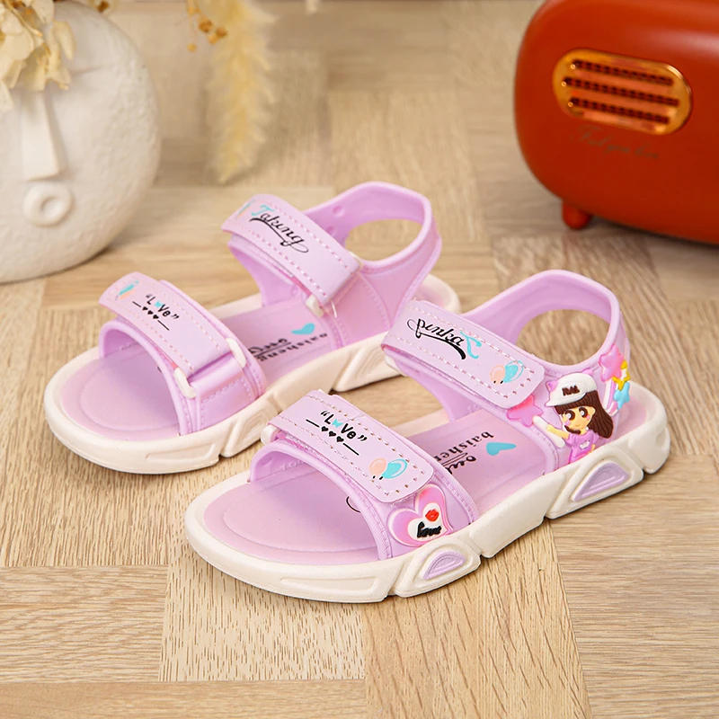Description Picture 3 of itemTrendy Cute Cartoon Open Toe Sandals For Girls, Breathable Lightweight Wear-resistant Sandals For Spring And Summer