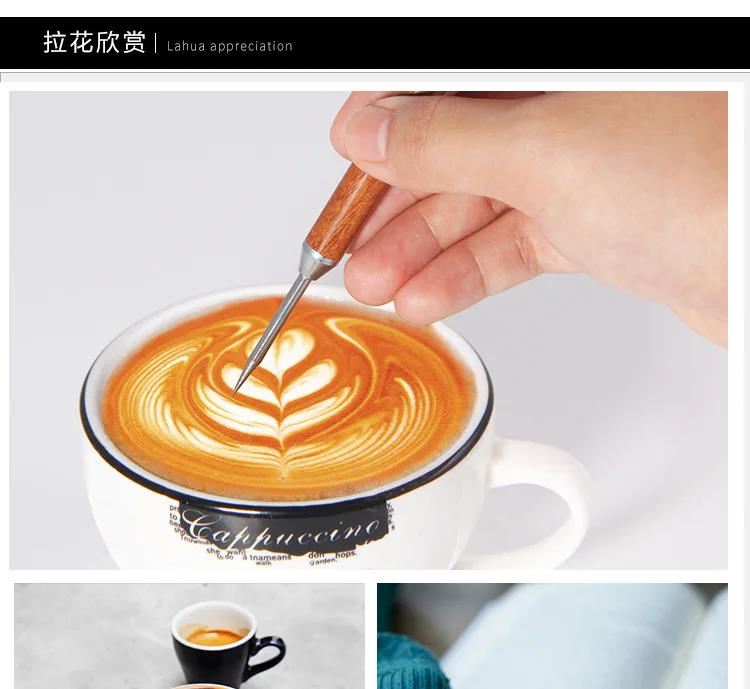 Description Picture 6 of itemLatte Pull Flower Needle Stainless Steel Coffee Decorating Art Pen Cappuccino Espresso Art Needles Barista Coffee Accessories