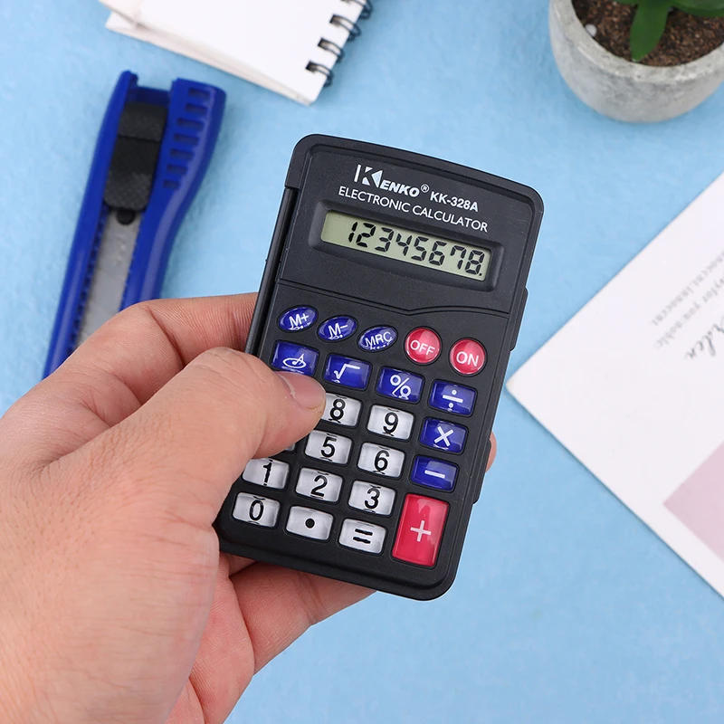 Description Picture 3 of itemInnovative Office Supplies Protable Black Digit Calculator Pocket Size Mini Plastic 8 Digits Electronic Mini Calculator