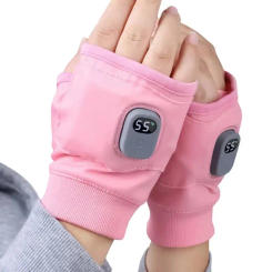 Rechargeable Heated Gloves 360 surround Thermal Heated Gloves Winter Windproof Warm Fingerless Gloves for Outdoor Hiking Cycling