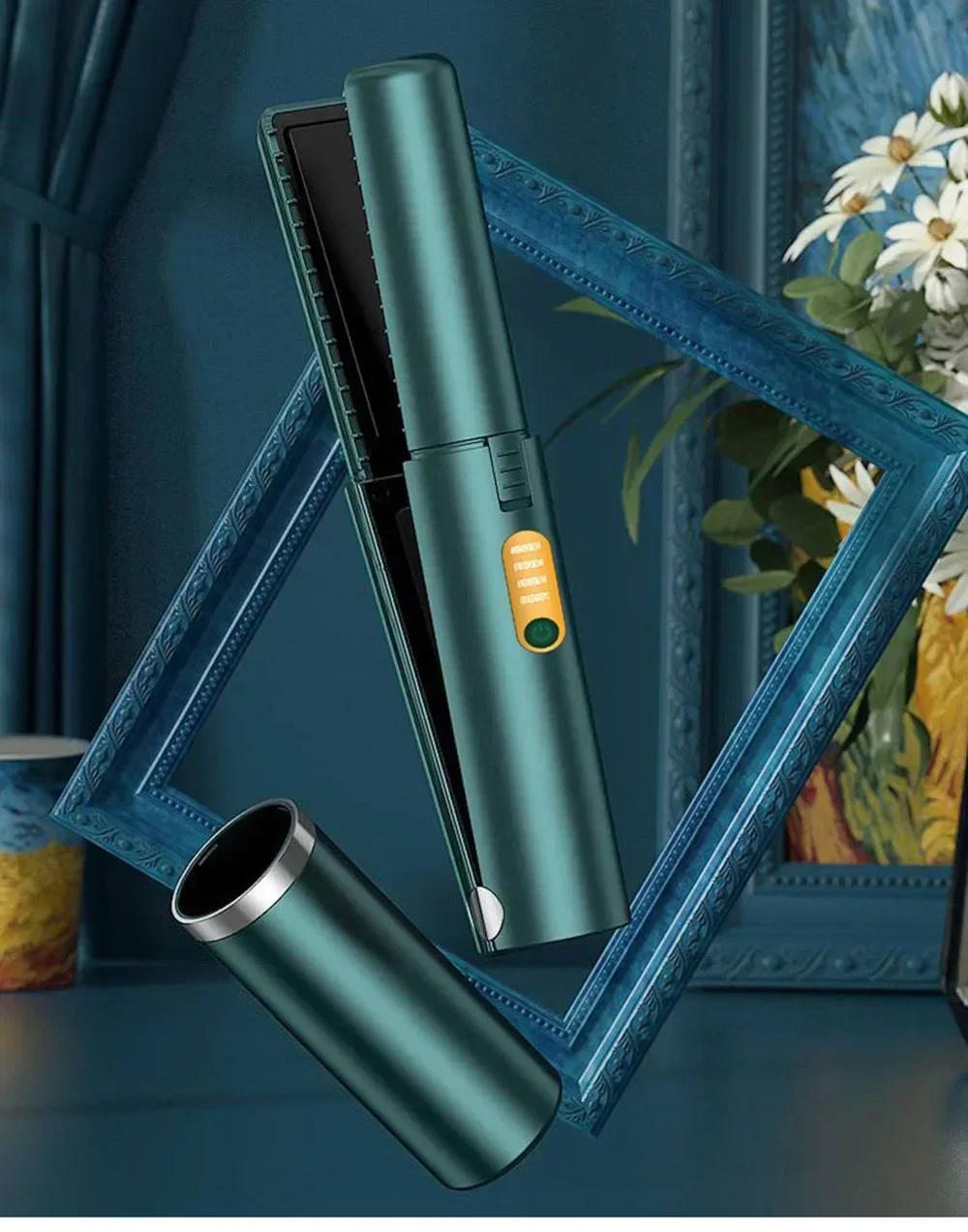 Description Picture 2 of itemnew Mini Professional 2 in 1 Portable Hair Curler Hair Straightener Flat Iron Hairs Straightening Corrugated Iron Styling Tools