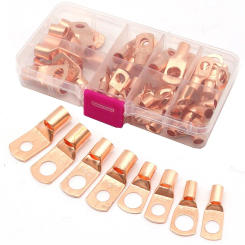 60pcs/box Electrical Wire Ring Connectors Assorted Car Copper Tube Lug Battery Starter Cable Welding Crimp Terminals Kit