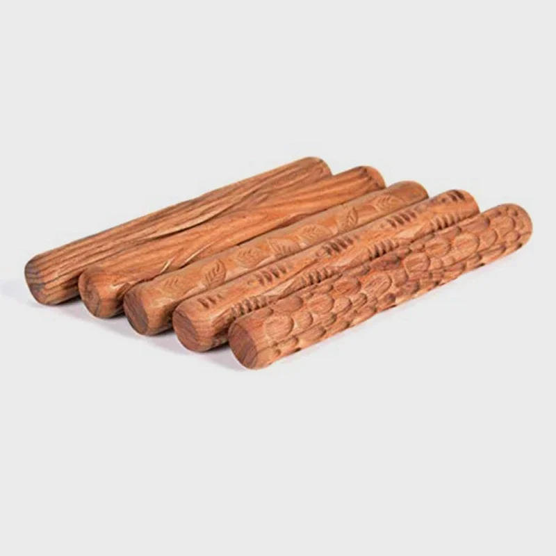 Description Picture 6 of itemNew Pottery Tools Wood Hand Rollers for Stamp Pattern Roller Pattern Ceramic Clay Sculpting Tools  Polymer Molds
