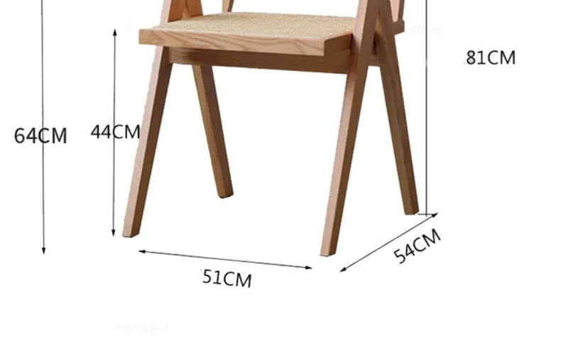 Description Picture 3 of itemModern Leisure Dining Chairs for B&B Backrests Breathable Chairs Whith Armrests Simple Rattan Design Dining Chair for Restaurant