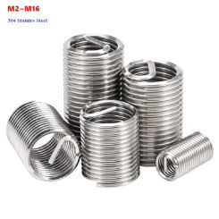 304 SUS Screw Bushing Helicoil Wire Thread Repair Inserts M2 M2.5 M3 M4 M5 M6 M8 M10 M12 M14 M16 1D-3D Hardware Repair Tool
