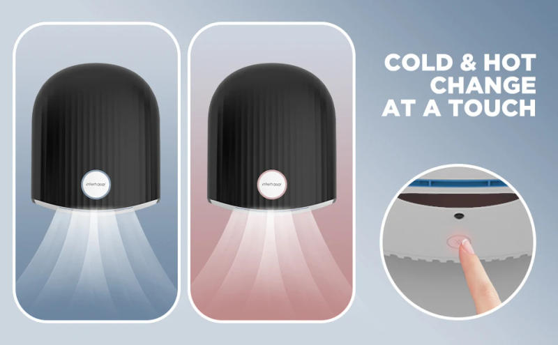 Description Picture 6 of iteminterhasa! New Automatic Hand Dryer Hot Cold High Speed Wind Wall Induction Hand Dryers 1200W for Commercial Bathroom Toilet