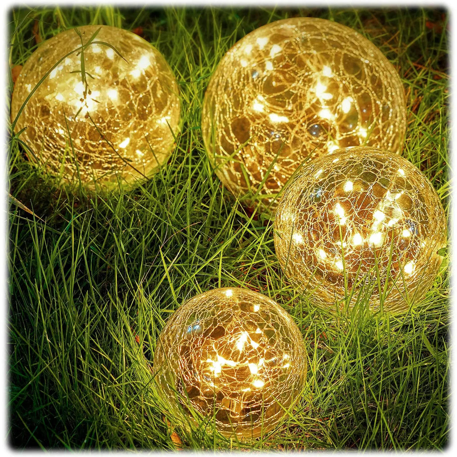 Description Picture 6 of itemSolar Lights Outdoor Garden Globe Light Cracked Glass Ball Led Solar Light Decorative Solar Ball Garden Decor for Backyard Lawn