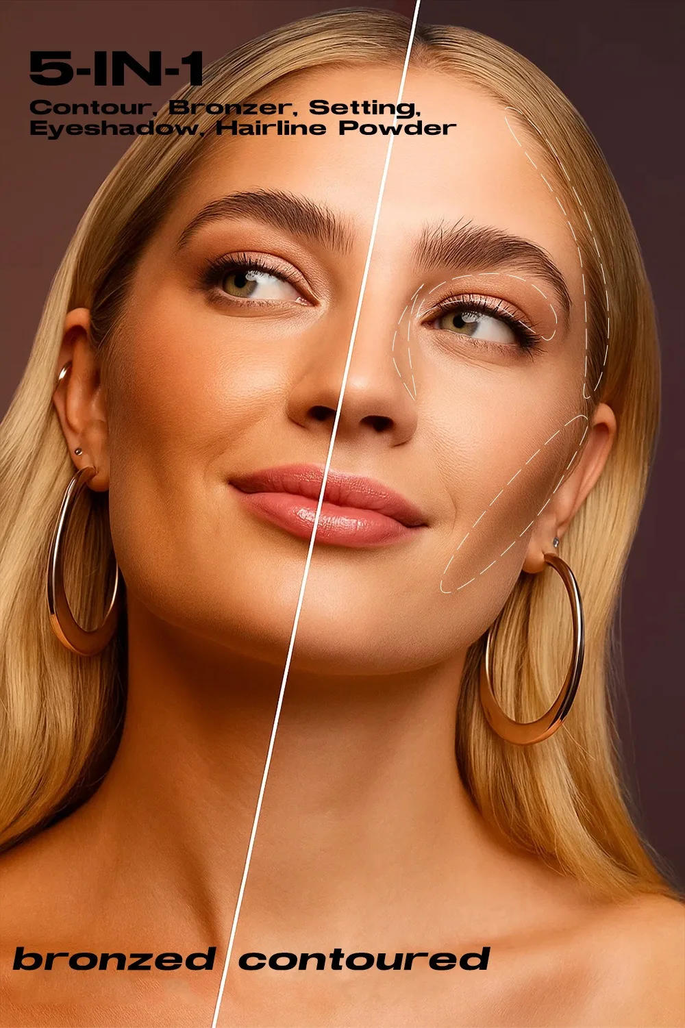 Description Picture 5 of itemDark Skin Bronzer Contour Palette Matte Brown Nose Shadow Cheek Profile Powder Natural Face Modify Concealer Nude Makeup Setting