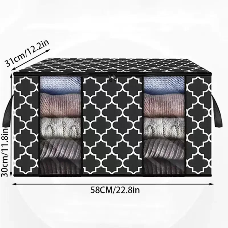 Description Picture 4 of item1pc Visible Window Wardrobe Storage Bag, Moisture-proof Cotton Quilt Storage And Finishing Bag, Clothing Moving Bag